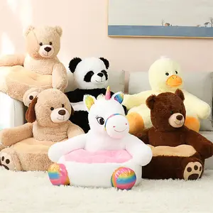 프로모션 귀여운 곰 팬더 유니콘 오리 플러시 장난감 어린이 소파 어린이 플러시 의자 제조 업체 아기 의자