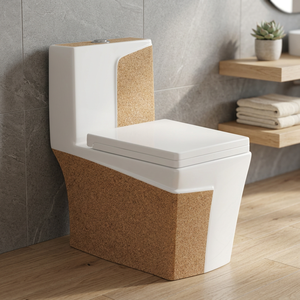 WC monobloc en céramique bleue Vistaar avec siphon en P, chasse d'eau par le sol, toilettes à poser au sol, vente en gros - Product Image 6