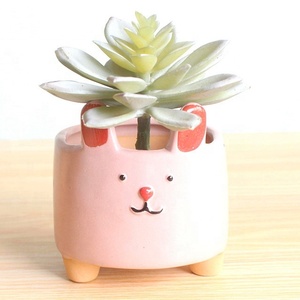 Pots en céramique peints <span class=keywords><strong>à</strong></span> <span class=keywords><strong>la</strong></span> main créatifs personnalisés et écologiques Petits pots de fleurs pour le festival de Pâques Couvre <span class=keywords><strong>la</strong></span> maison et le jardin Pot de plantes en porcelaine - Product Image 2