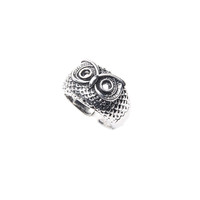 Bague ZRM vintage en alliage, motif hibou, plaqué argent antique, géométrique, style punk hip-hop, classique, pour hommes et femmes, cadeaux d'anniversaire, fête