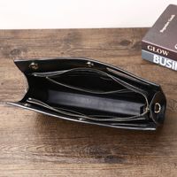 Tas Tangan Desainer Mewah Kasual Unisex Bermerek Kulit Buaya Asli Model Amplop Clutch Pochette dengan Tali Pergelangan Tangan dan Resleting
