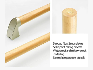 Ergonomic Non-slip Solid Wood Handrail with Zinc Alloy Bracket, <strong>Wall</strong> Mounted Stair Safety <strong>Rail</strong> - Product Image 6