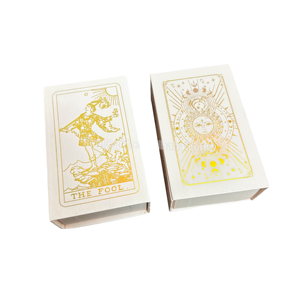 Wholesale Eco-Friendly Customizable Waterproof <b>Pink</b> Plastic Tarot Cards with Gold Foil Magnetic <b>Box</b> for Educational Use - Product Image 1