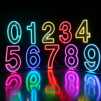 Livraison directe : Grandes lettres et chiffres LED lumineux de 2, 3 et 4 pieds (0-9, A-Z), en acrylique, avec design personnalisable, néon RGB pour fêtes