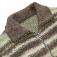 Cardigan en mohair et alpaga pour homme, sur mesure ODM/OEM, tricoté, fermeture éclair, manches longues, motif original, respirant, vêtement d'hiver