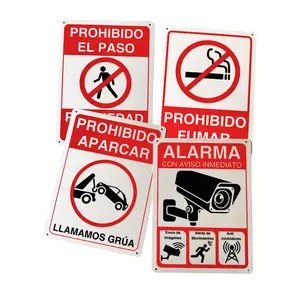Panneau en métal design personnalisé Panneau vidéo d'avertissement de stationnement en aluminium interdit de fumer pour l'avertissement de cour de route