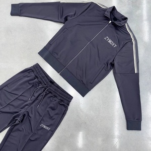 Custom logo Fitness Clothing <b>Jogging</b> <b>Suit</b> Set Men Track <b>Suit</b> Tracksuit Slim Fit Zipper Two Piece Set - Product Image 1
