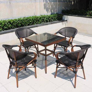 Nordic Rope Rattan aluminum Waterproof Dinning <b>Chair</b> Patio Restaurant Aluminium <b>Stackable</b> Outdoor Dining <b>Chair</b> for <b>Garden</b> hotel - Product Image 2