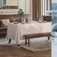 Nappe rectangulaire unie, nappe résistante, housse de table réutilisable pour banquets, dîners, réunions, vente en gros