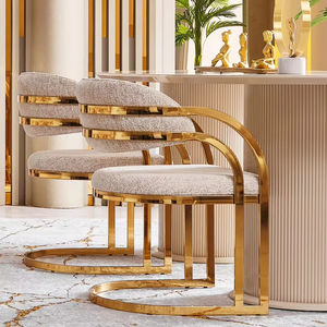 Bộ ghế ăn nhung phong cách hiện đại, thiết kế độc đáo, nội thất sảnh khách sạn, ghế nhà hàng, ghế cưới, làm bằng thép không gỉ - Product Image 1