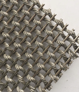 Revêtement Métallique <span class=keywords><strong>D</strong></span>écoratif en Acier Inoxydable Tressé à Double Texture, Maille Ornamentale en Fil Torsadé, Finition Argent Brossé Mat pour Extérieur - Product Image 3