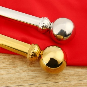 Mât de drapeau rétractable en acier inoxydable de 1,6 à 3 m pour intérieur, à poser au sol, pour la décoration de bureaux et salles de conférence, en vinyle polyester - Product Image 4