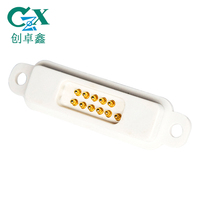 Kabel USB Pogo Pin Magnetik CZX Copper Male/Female dengan Pegas, 12V 2A, Casing Kuningan, Adaptor Daya Laptop untuk Komunikasi Data