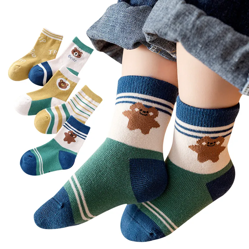 New Baby Kids Soft Cotton Socks Cute Cartoon Animal Stripe Dots Fashion Socks Autumn Winter Gift