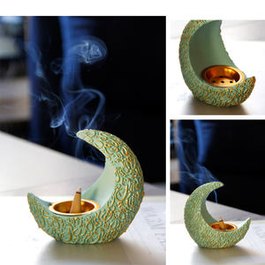 Quemador de Incienso de Resina con Forma de Luna Creciente Árabe Romántico, Quemador de Incienso Bakhoor para Ramadán - Product Image 6