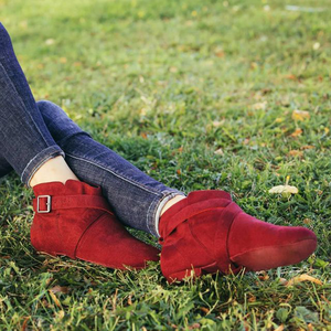 EVK011Standard Folk Rouge Latin Femmes Salle De Bal Femmes Ligne Femme <span class=keywords><strong>Danse</strong></span> Salsa Western <span class=keywords><strong>Country</strong></span> Daim Longues Chaussures De <span class=keywords><strong>Danse</strong></span> Bottes - Product Image 5