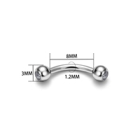 Anneaux de Sourcils en Titane ASTM F136 à Filetage Externe, Labrets, Piercings pour Cartilage d'Oreille, Hélix, Prince Albert, Piercings à Gemmes Colorées, Bijoux de Corps