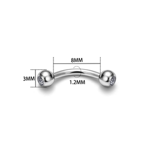 Anneaux de Sourcils en Titane ASTM F136 à Filetage Externe, Labrets, Piercings pour Cartilage d'Oreille, Hélix, <span class=keywords><strong>Prince</strong></span> <span class=keywords><strong>Albert</strong></span>, Piercings à Gemmes Colorées, Bijoux de Corps - Product Image 2