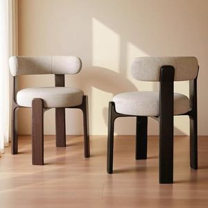 Chaise de salle à manger moderne en bois massif et rembourrée, style nordique, pour adultes - Product Image 2