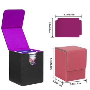 Boîte de rangement pour cartes FX 100+ en cuir PU, boîte de deck Commander, pour cartes TCG/de jeux de société sous étui, étui de rangement pour cartes TCG - Product Image 1