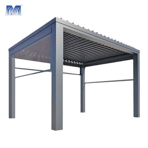 Capteur de vent en bois à cadre bioclimatique 4x3 pour métal bon marché avec écran à persiennes kit rolo supports toit coulissant panneau solaire <span class=keywords><strong>pergola</strong></span> - Product Image 6