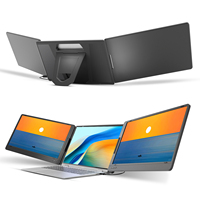 Extenseur d'écran d'ordinateur portable 14 pouces, 1 câble pour 3 écrans, avec écran 1080P, compatible avec Windows et Mac