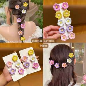 مشابك شعر ساحرة برسومات زهور ملونة بألوان الباستيل للتنزهي العائلي للفتيات زينة شعر مبهجة - Product Image 3