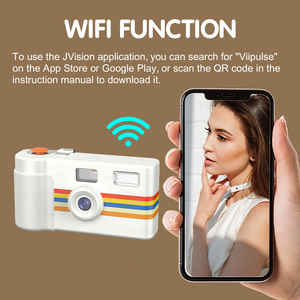 Appareil photo numérique compact sans écran de style film 20MP avec flash LED, Wi-Fi et filtres multiples, couleurs et motifs personnalisables - Product Image 3