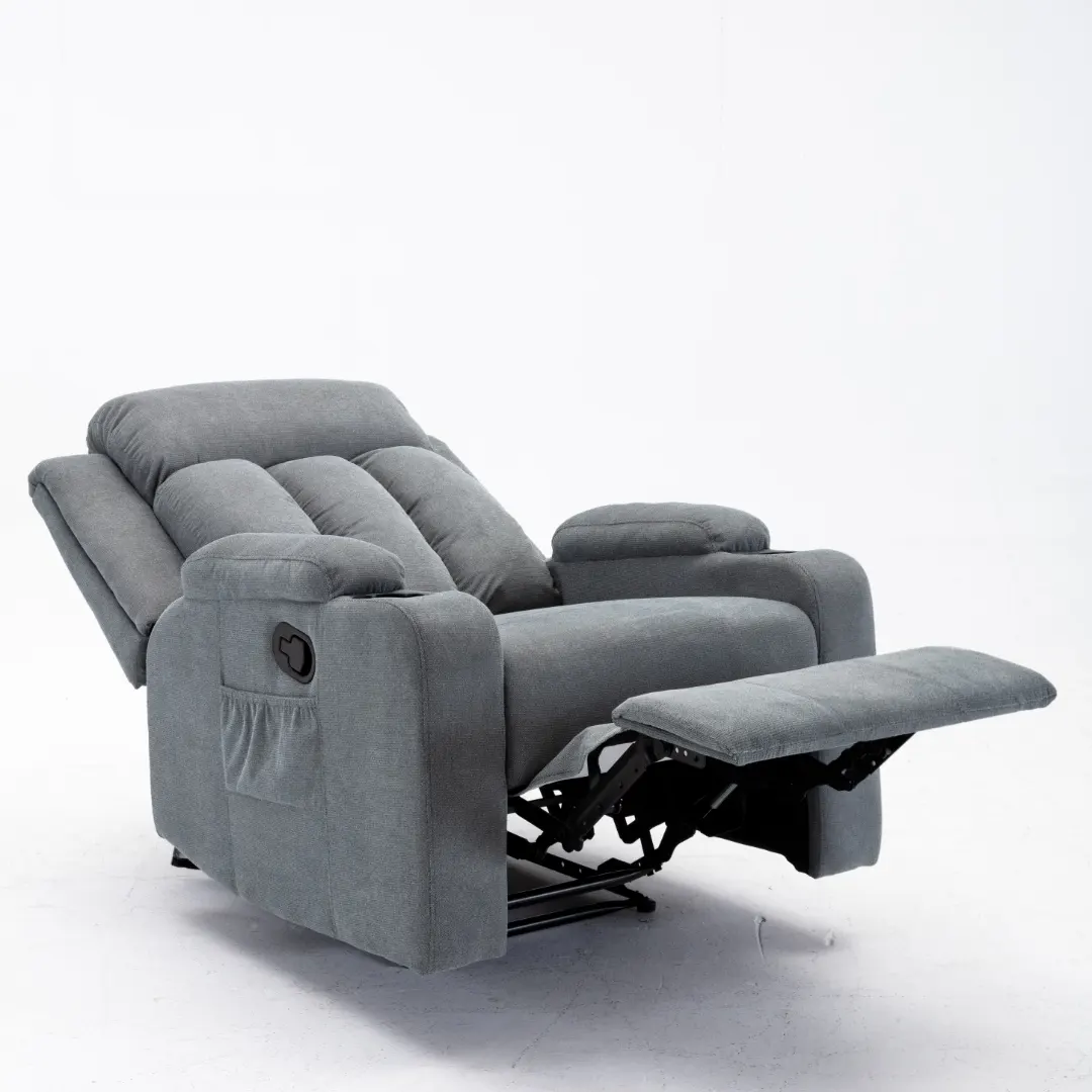 Recliner Chair Hot Sale Modern Fabric Manual Reclining Single Recliner Sofa Chair With Cup Holder