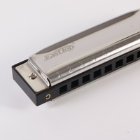 EASTTOP T10-3 10-Hole Silver Brass Blues Harmonica Diatonic Musical Instrument for Beginners