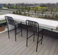 Table haute en fer de style industriel, terrasses extérieures, cafés en plein air, salons de thé, ensembles de tables et de chaises de bar créatives, balcons