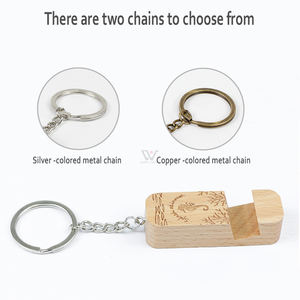 Support de téléphone en bois Porte-clés en métal en bois Porte-clés promotionnels Porte-clés bracelet - Product Image 2