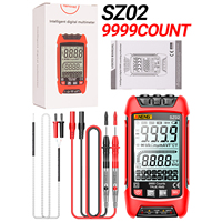 SZ02 Multimeter Digital cerdas, rentang otomatis 9999 hitungan NCV pengukur Universal genggam multifungsi Voltmeter Ammeter