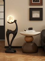 Table à thé minimaliste médiévale en résine, mobilier de salon avec rangement, installation facile, porte-bonheur haut de gamme