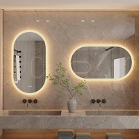 Miroir mural intelligent à écran tactile CF Modern Makeup Vanity avec éclairage LED, miroirs décoratifs pour salle de bain avec éclairage LED