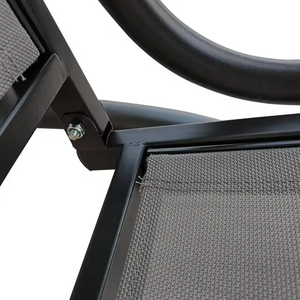 Sedia a Dondolo da Giardino Contemporanea per 2 Persone con Tettuccio, Telaio in Ferro e Tessuto in Poliestere - Product Image 6