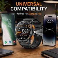 Smartwatch Robusto K67 L1 GNSS GPS con Display AMOLED HD da 1,43", Bussola, Misurazione Ossigeno nel Sangue, Stress, Frequenza Cardiaca, per Corsa all'Aperto