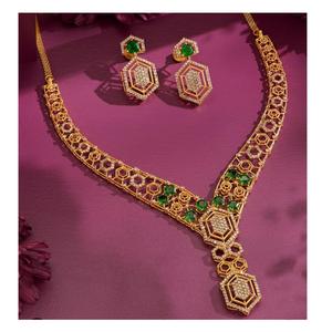 Conjunto de Joyería Tradicional de Latón de la Mejor Calidad para Mujer, con Incrustaciones de Piedras y Baño de Alta Calidad para Uso Diario - Product Image 1