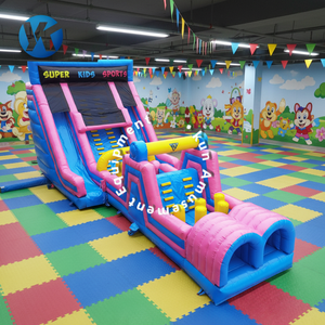 Percorso a Ostacoli Gonfiabile Gigante Personalizzabile con Scivolo, <span class=keywords><strong>Parco</strong></span> <span class=keywords><strong>Giochi</strong></span> Tropicale per Sfidare le Provazioni, per Bambini e Adulti - Product Image 4