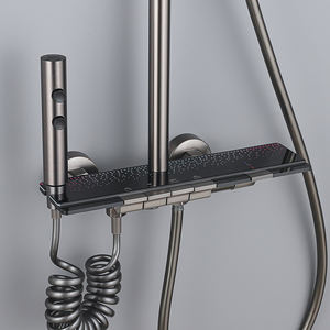 Mélangeur de douche de piano en laiton de luxe mural 4 fonctions Kit de fixation de douche à économie d'eau douche chaude et froide pommeau de pluie - Product Image 3