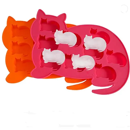 Groothandel 3d Cat Shape Siliconen Ijsblokjesbak Snoepvorm Jelly Pudding Cake Maker Bakgereedschap Voor Kinderen Familie Tijd