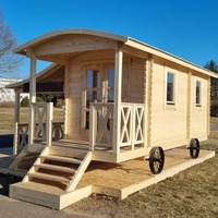 Produit unique le plus récent Maisons mobiles Maison moderne en bois sur roues Maison avec remorque avec plancher de fenêtre