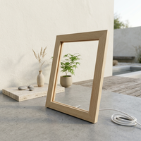 Cadre photo LED en acrylique vierge, surface de sublimation, design de base stable aux couleurs chaudes, pour décoration de chambre, salon et fêtes