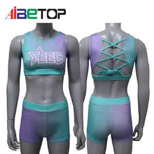Wholesale Cheer Practice Wear Customized Spandex New Design Crop Top And Shorts
