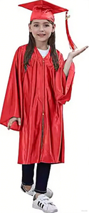 Chapeau <span class=keywords><strong>de</strong></span> remise <span class=keywords><strong>de</strong></span> diplôme rouge pour la maternelle et <span class=keywords><strong>robe</strong></span> brillante pour enfants, riches en couleurs avec pompon, personnalisation acceptable - Product Image 4