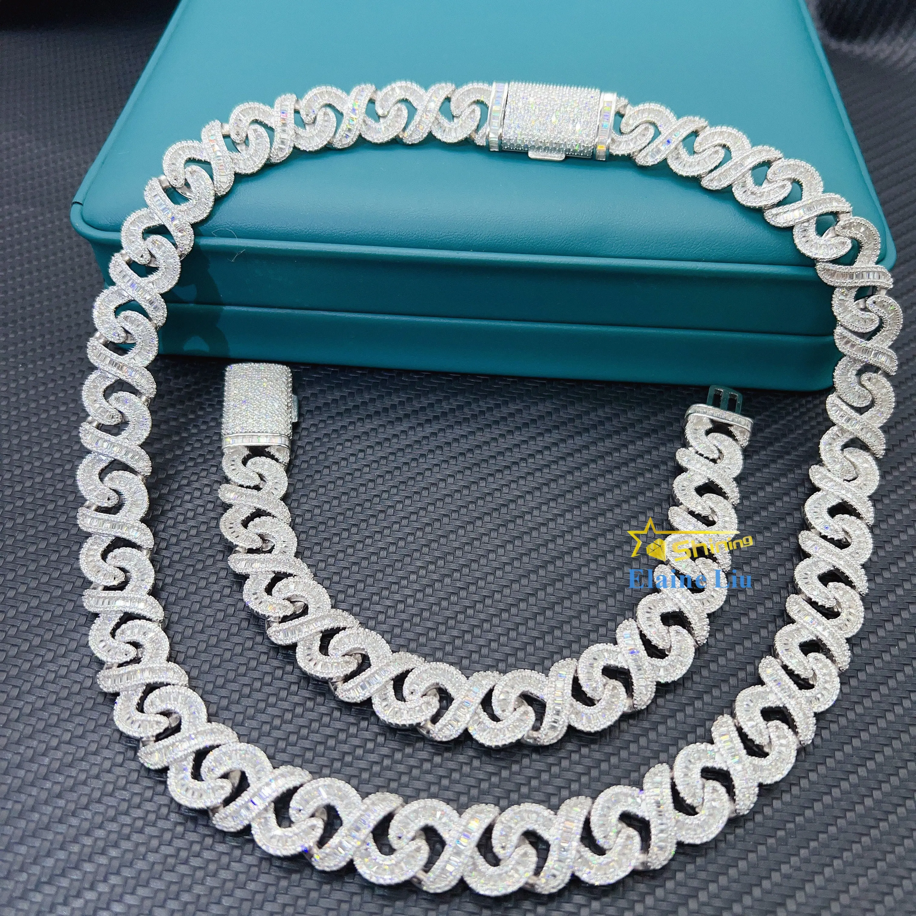wholesale price miami 925 sterling silver necklace for men vvs moissanite cuban link chain