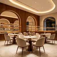 Vitrine de présentation sur mesure pour boulangerie, restaurant, design d'intérieur, avec bois et verre, pour boulangerie de détail