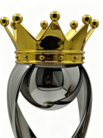 Trophée personnalisé en métal, figurine couronne, couronne dorée électroplaquée, sculpture torsadée argentée, décoration de bal, trophée d'honneur pour compétition
