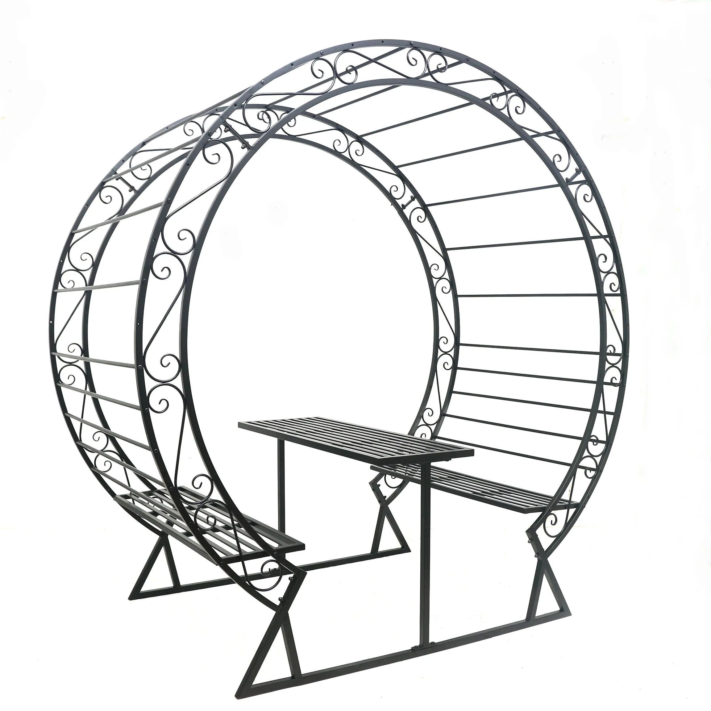 Panche da giardino personalizzate sedile da banco in acciaio parti esterne modello floreale panca da giardino mobili da esterno ferro 17kg