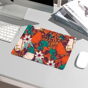 OEM Small Square Shape <b>Mouse</b> Mat Waterproof Cloth Mousepad Colorful Floral Patterned Square Gaming <b>Mouse</b> Pad with Stitched Edges - Product Image 1